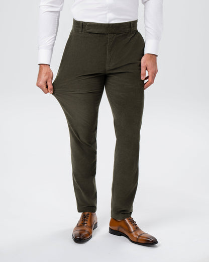 State & Liberty Unstructured Corduroy Suit - Dark Olive