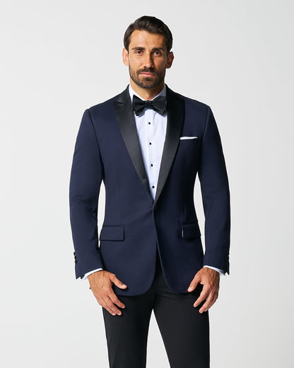 State & Liberty Athletic Fit Stretch Tuxedo - Navy with Peak Lapel