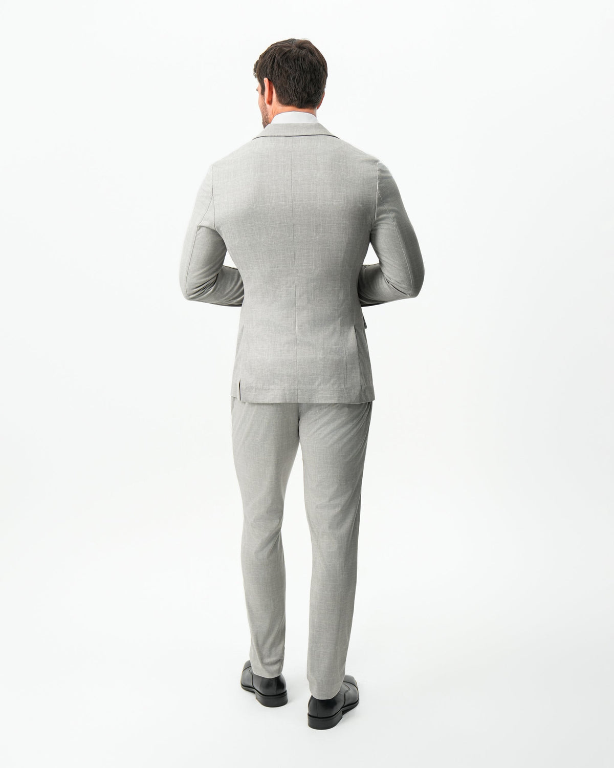 State & Liberty Athletic Fit Stretch Blazer - Unstructured Stone Crosshatch
