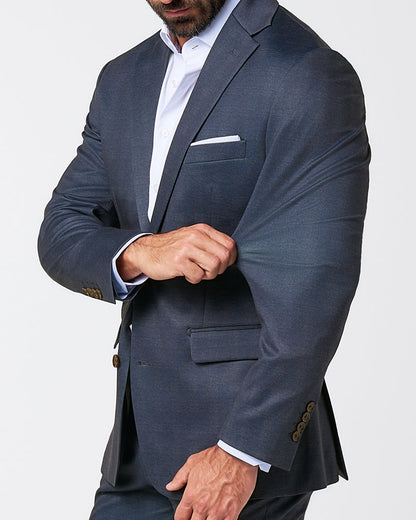 State & Liberty Athletic Fit Stretch Blazer - Midnight Navy Plaid