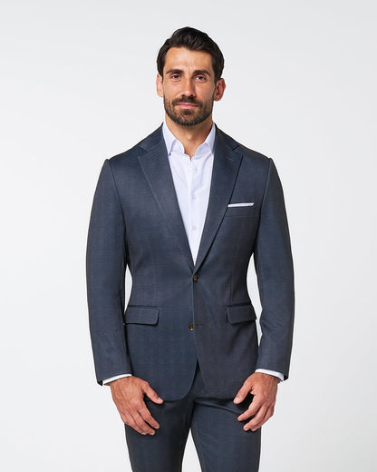 State & Liberty Athletic Fit Stretch Blazer - Midnight Navy Plaid