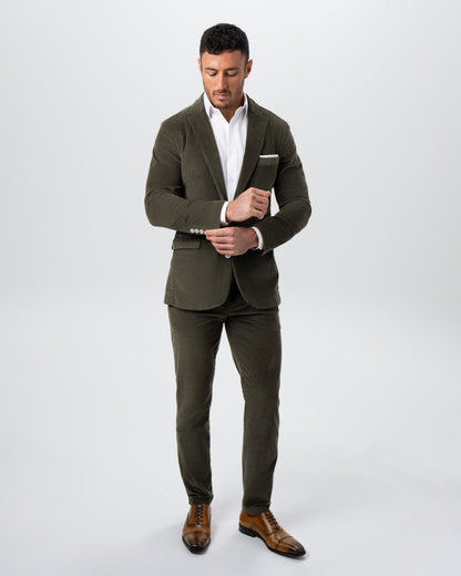 State & Liberty Unstructured Corduroy Blazer - Dark Olive