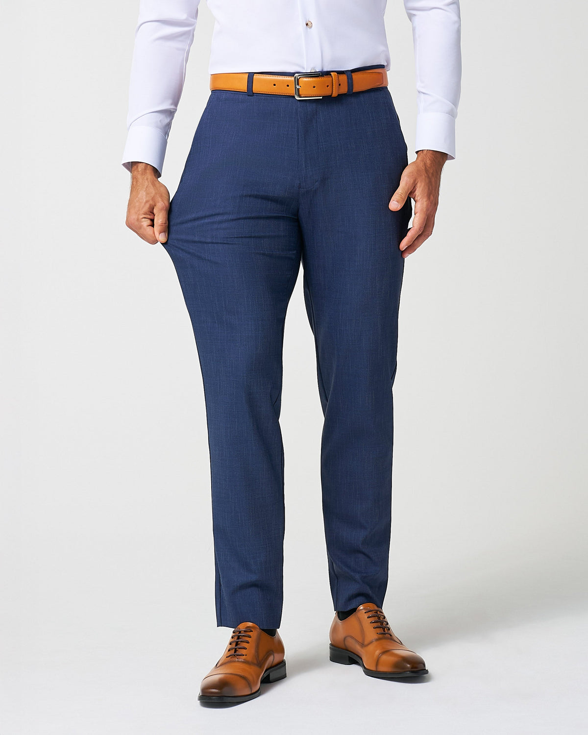 State & Liberty Athletic Fit Stretch Suit Pants - Heathered Navy