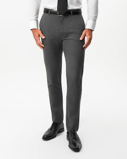 State & Liberty Athletic Fit Stretch Suit Pants - Dark Grey Crosshatch