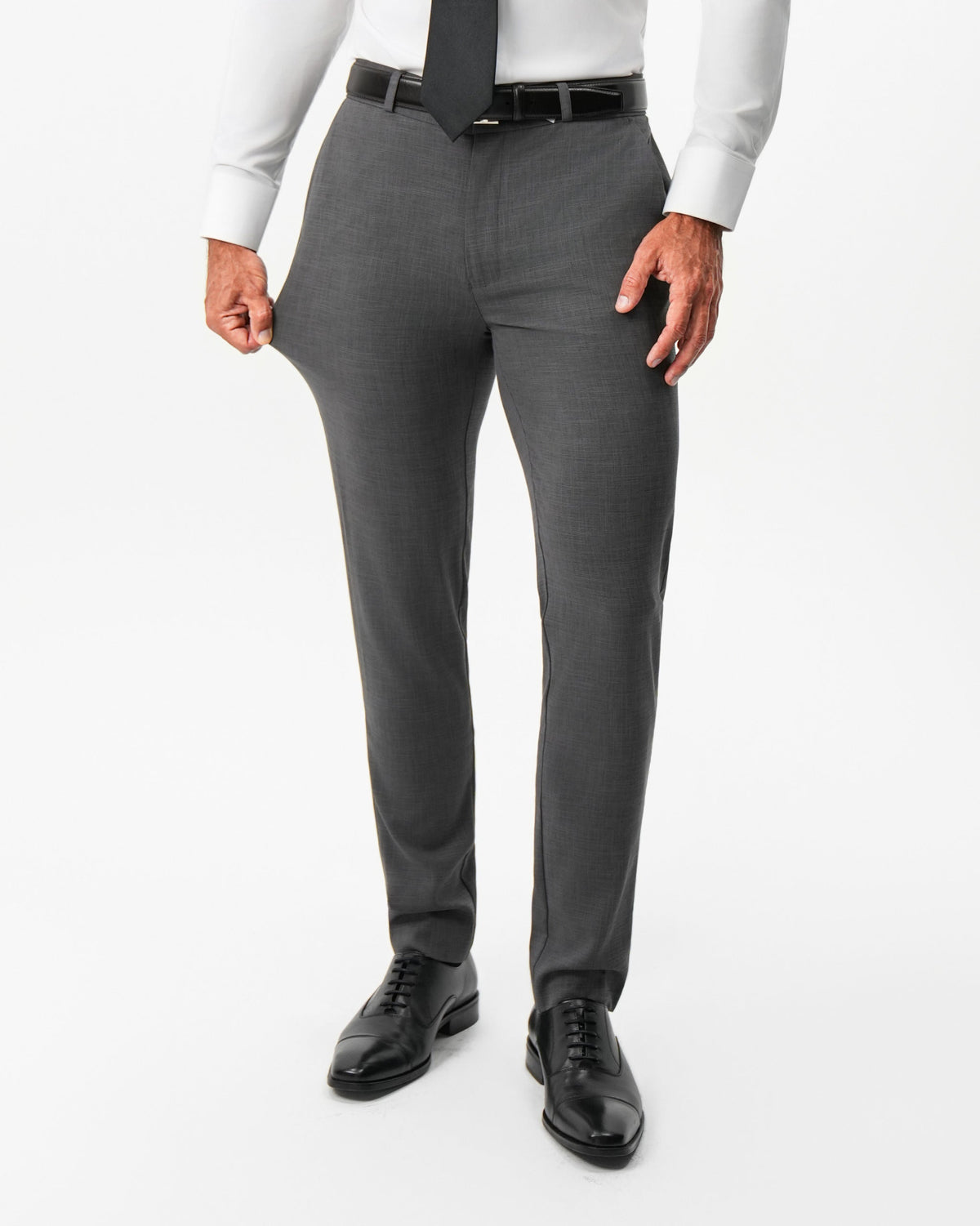 State & Liberty Athletic Fit Stretch Suit Pants - Dark Grey Crosshatch