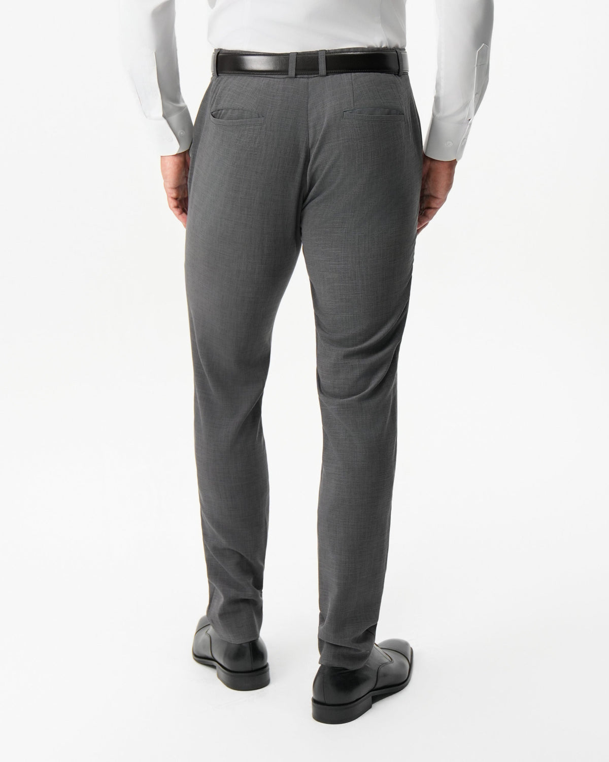 State & Liberty Athletic Fit Stretch Suit Pants - Dark Grey Crosshatch