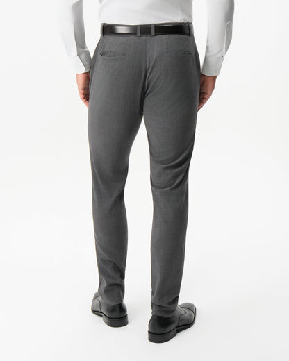 State & Liberty Athletic Fit Stretch Suit Pants - Dark Grey Crosshatch