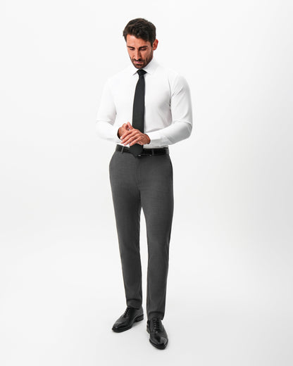State & Liberty Athletic Fit Stretch Suit Pants - Dark Grey Crosshatch