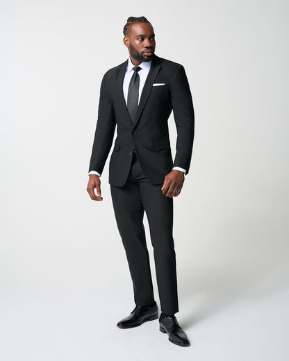 State & Liberty Athletic Fit Stretch Suit Pants - Heathered Black