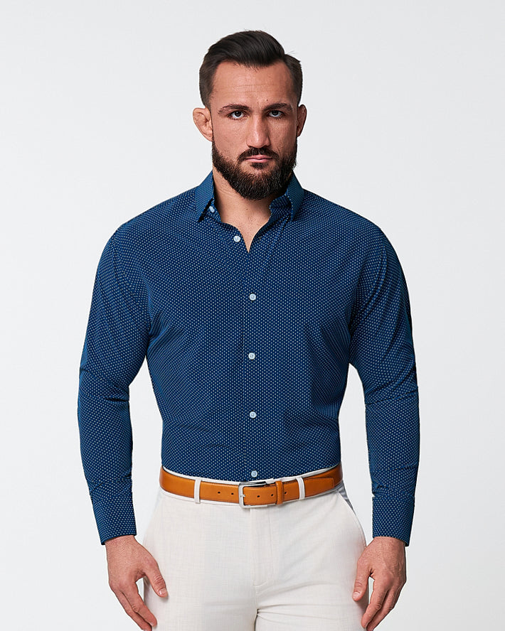 State & Liberty "The Boylston" Navy with White Polka Dots