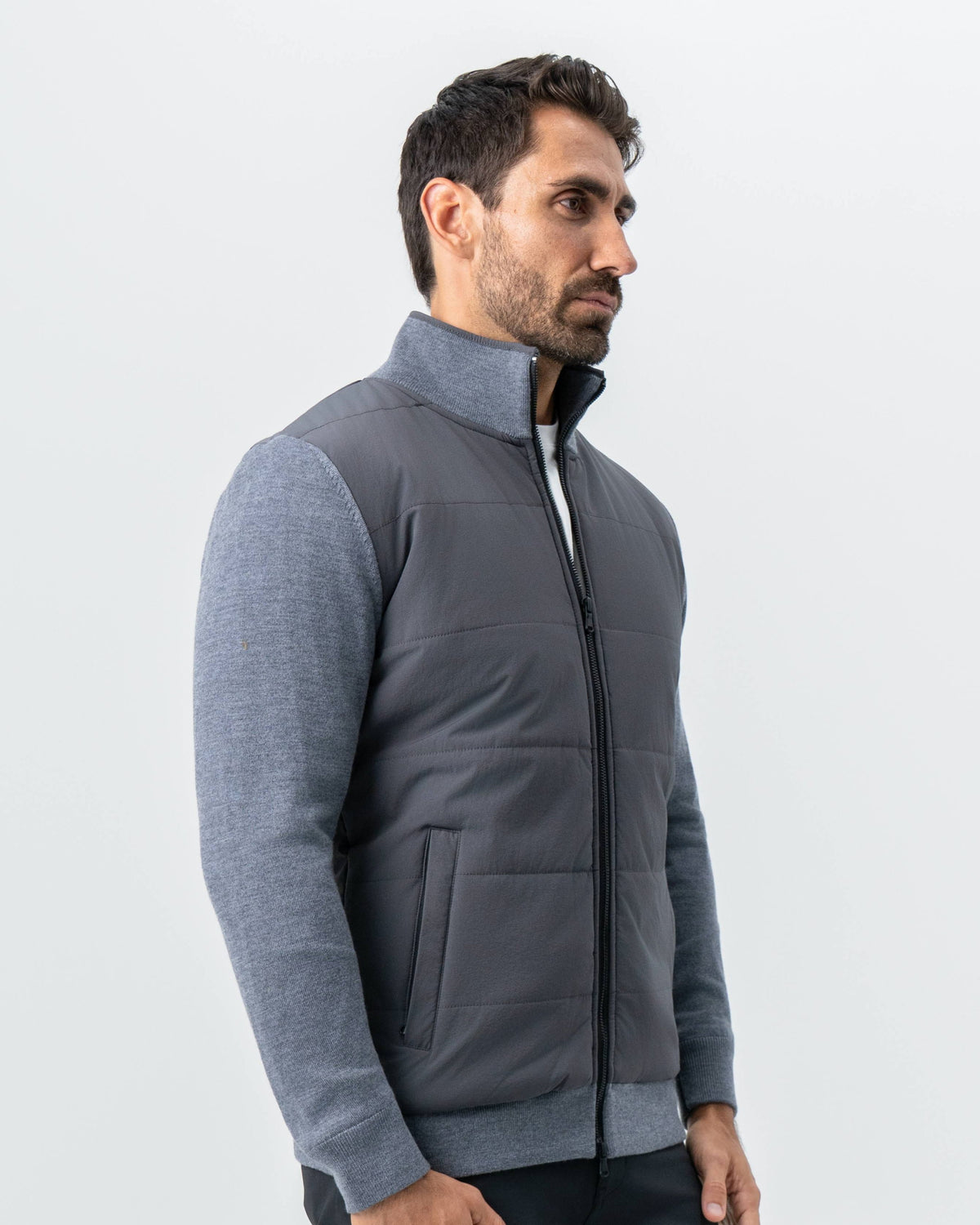 State & Liberty Knit Zip Jacket - Grey